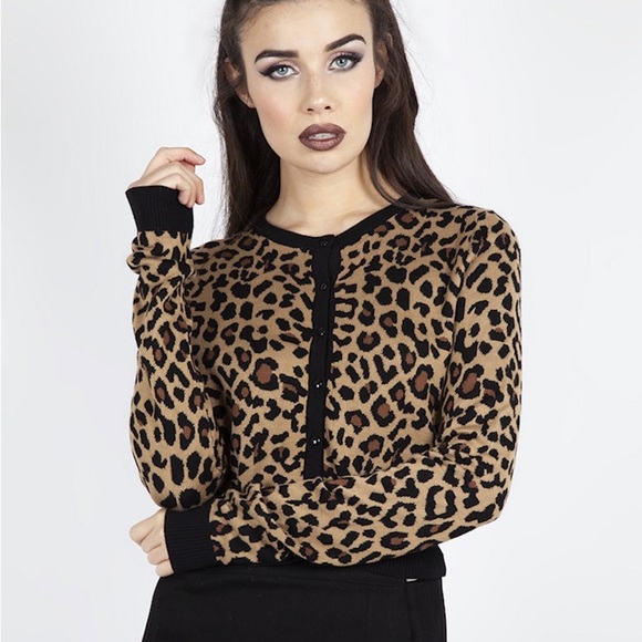 jawbreaker Sweaters - Jawbreaker The Perfect Leopard Cardigan small